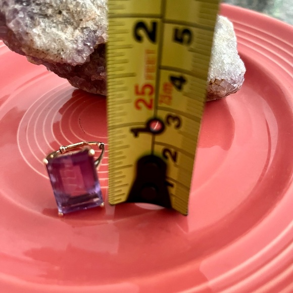 Vintage Emerald Cut Amethyst Gold Ring - Picture 6 of 9